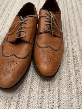 Men's Brown Leather Brogue Derby Shoes - Classic Lace-Up